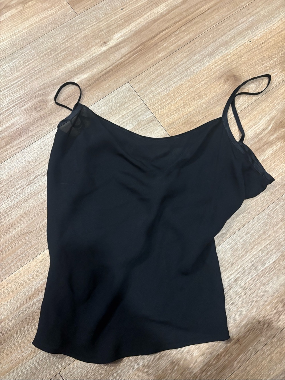 Black Silk Spaghetti Strap Cami